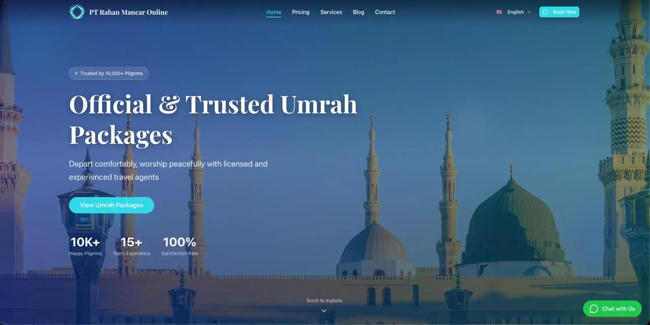 Tampilan proyek Rahan Mancar — Platform Website & CMS Multi-tenant